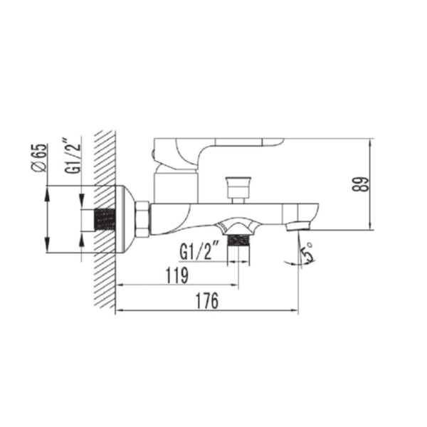 MILANO | Verdi Bath Shower Mixer Tap with Hand Shower | 140100100531