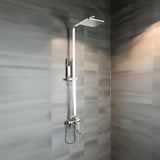 MILANO | Charming Bath Shower with Rod & Rain Shower Complete Set Silver | 140100100616
