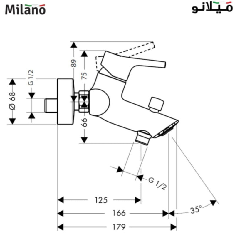 MILANO | Dito Bath Shower Mixer Tap with Hand Shower | 140100100724