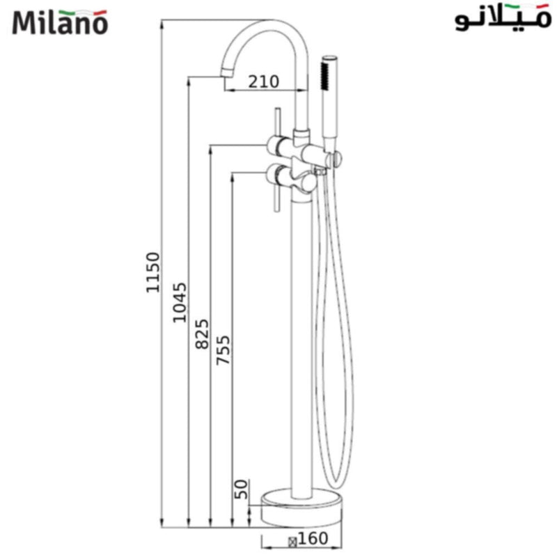 MILANO | Clarke Freestanding Bath Shower Mixer Matt Gold | 140100100819