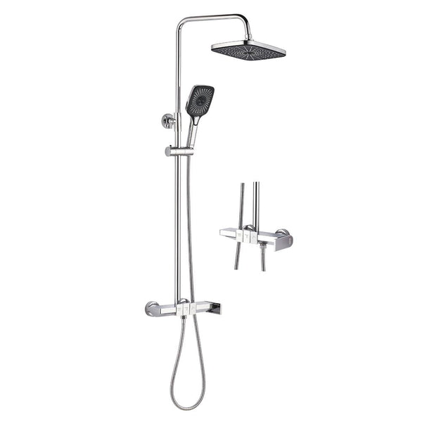 MILANO | Luxe Mila Rain Shower Mixer with Shower Set Silver | 140100100891