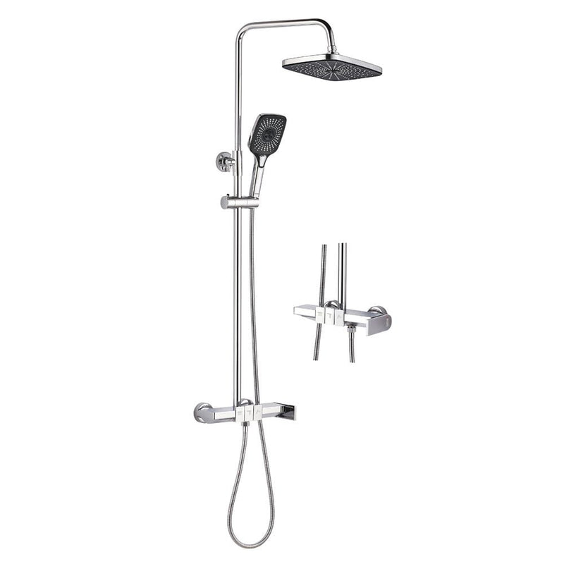 MILANO | Luxe Mila Rain Shower Mixer with Shower Set Silver | 140100100891