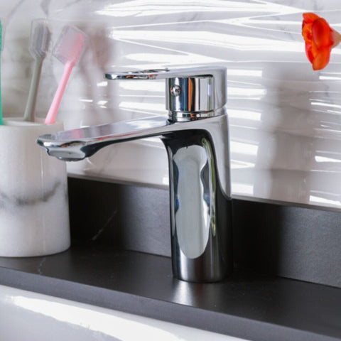 MILANO | Dito Basin Mixer Tap with Pop Up Waste & Flexible Pipe | 140100200590