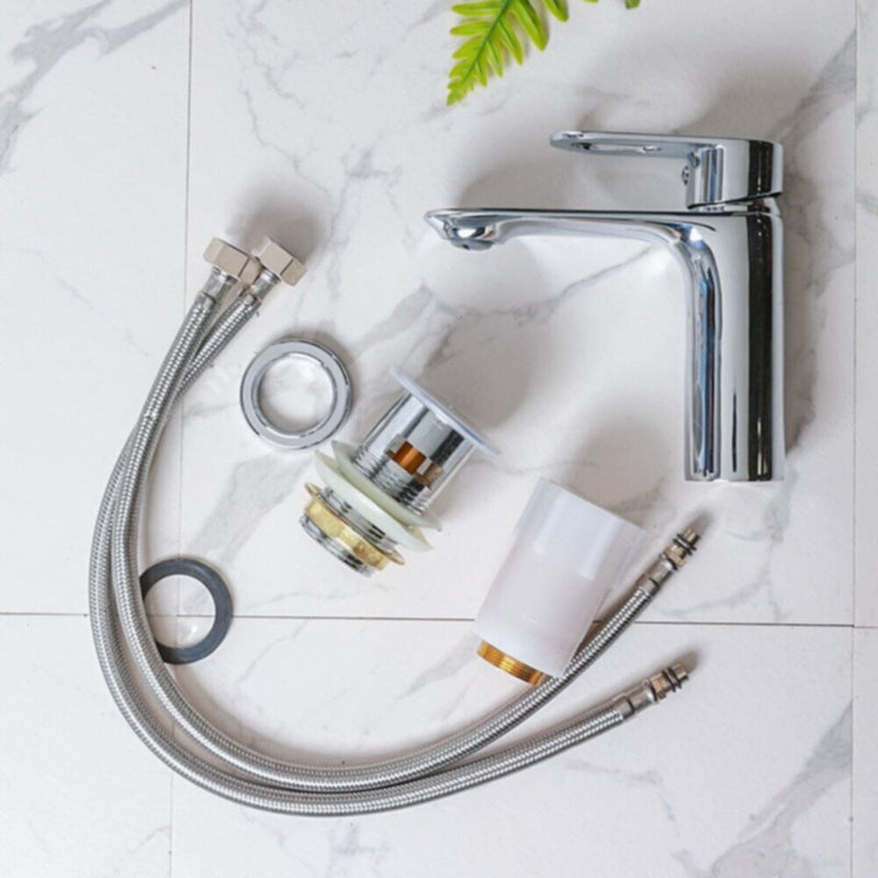 MILANO | Dito Basin Mixer Tap with Pop Up Waste & Flexible Pipe | 140100200590