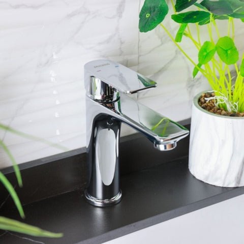 MILANO | Lemo Basin Mixer Tap with Pop Up Waste & Flexible Pipe | 140100200591