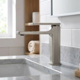 MILANO | Luxe Mila Basin Mixer With Pop Up Waste Brush Nickel Made In China | 140100200763