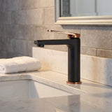 MILANO | Dulce Basin Mixer Rose Gold + Matt Black With Pop Up Waste  Made In China | 140100200783