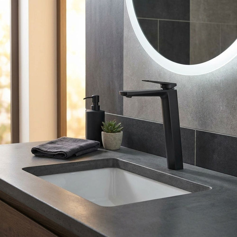 MILANO | Luxe Yana Art Basin Mixer With Pop Up Waste Matt Black | 140100200834