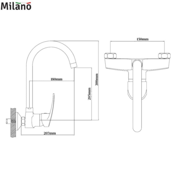 MILANO | Hira W/M Single Lever Mixer | 140100300358