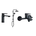 MILANO | Luxe Manila Collection 3 In 1 Matt Black Basin +Bath+Shower Column Made In China | 140100600187