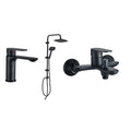 MILANO | Luxe Manila Collection 3 In 1 Matt Black Basin +Bath+Shower Column Made In China | 140100600187