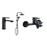 MILANO | Luxe Manila Collection 3 In 1 Matt Black Basin +Bath+Shower Column Made In China | 140100600187