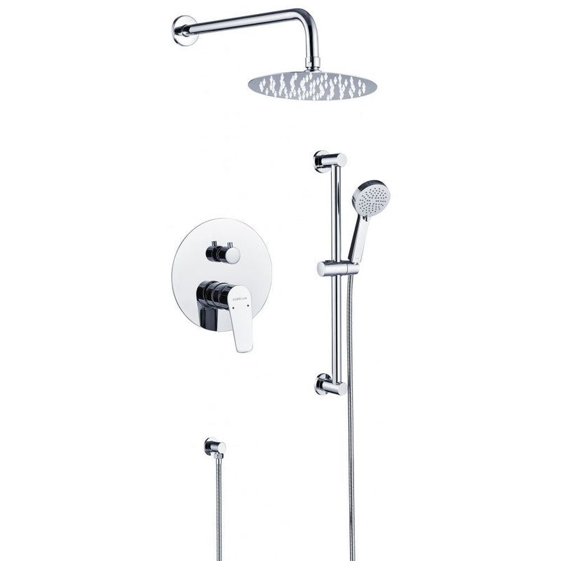 MILANO | Plus Bayz Plus Two-Way Concealed Bath Shower Mixer Complete Set Modern Wall-Mounted Bathroom Faucet with Durable Brass Construction & Sleek Concealed Design Set Chrome | 140100800856