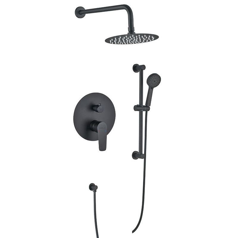 MILANO | Luxe Bayz Two Way Concealed Bath Shower Mixer Complete Set Matt Black | 140100800857
