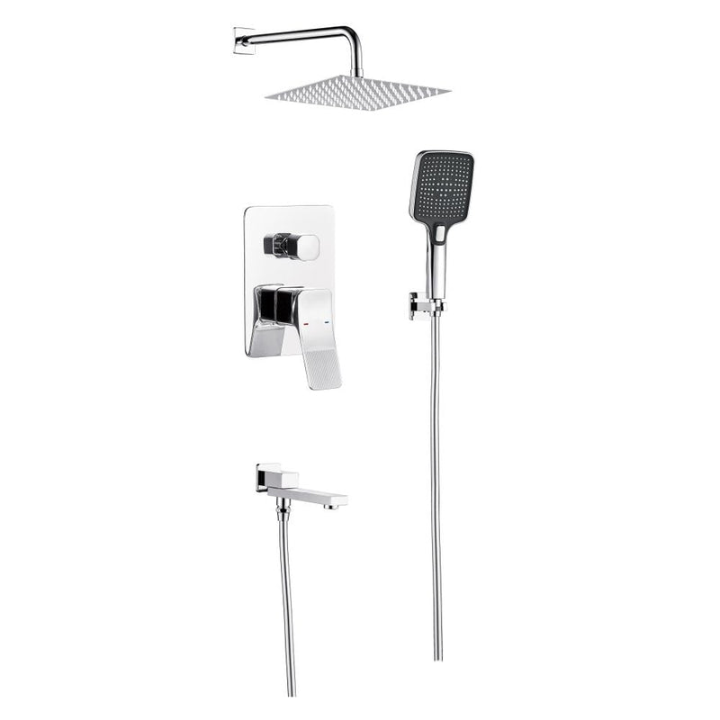 MILANO | Luxe Arc 3 Way Concealed Shower Mixer Complete Set Chrome | 140101000738