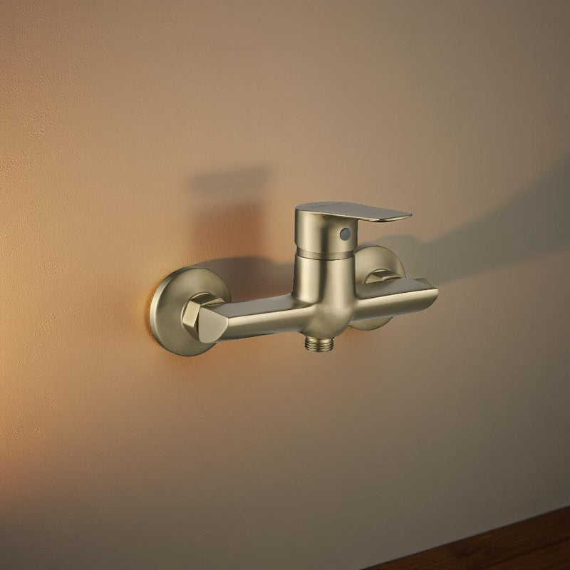 MILANO | Plus Bayz Plus Wall Shower Mixer| Durable Brass Body & Sleek Matte Finish for Contemporary Style Matt Gold | 140103200739