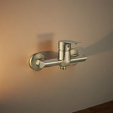 MILANO | Plus Bayz Plus Wall Shower Mixer| Durable Brass Body & Sleek Matte Finish for Contemporary Style Matt Gold | 140103200739