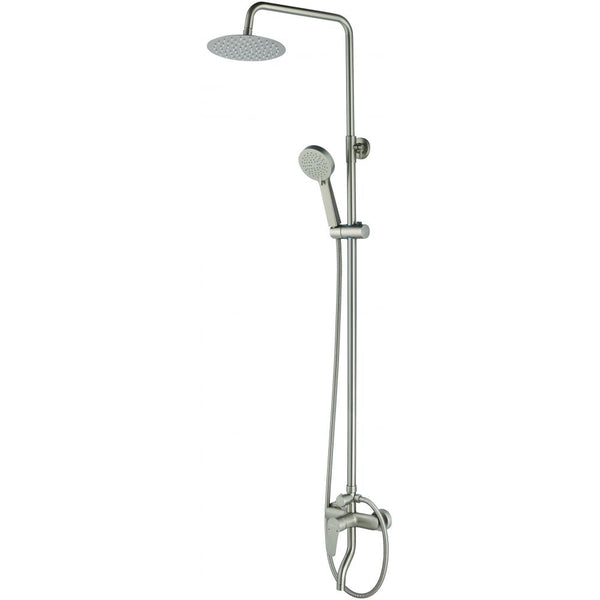 MILANO | Plus Bayz Plus Bath Shower Mixer Complete Set in Brushed Nickel Wall-Mounted Bathroom Faucet with Hand Shower Durable Brass Body & Modern Sleek Design | 140103200741