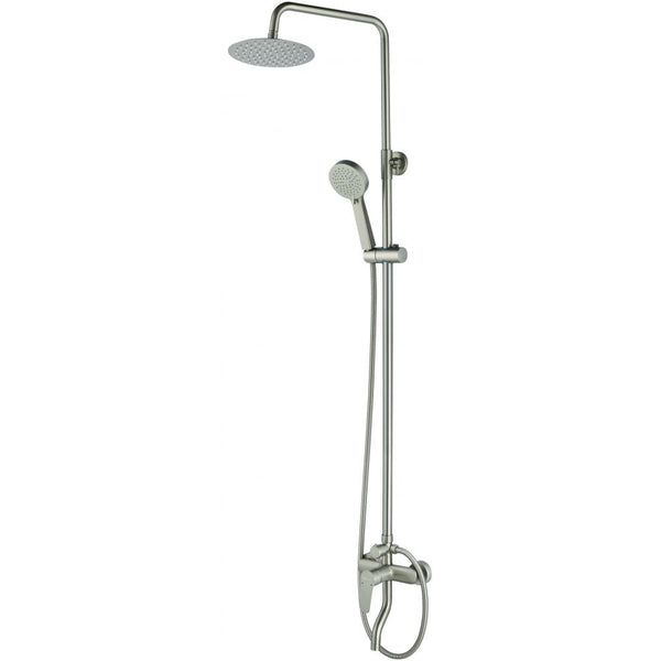 MILANO | Plus Bayz Plus Bath Shower Mixer Complete Set in Brushed Nickel Wall-Mounted Bathroom Faucet with Hand Shower Durable Brass Body & Modern Sleek Design | 140103200741