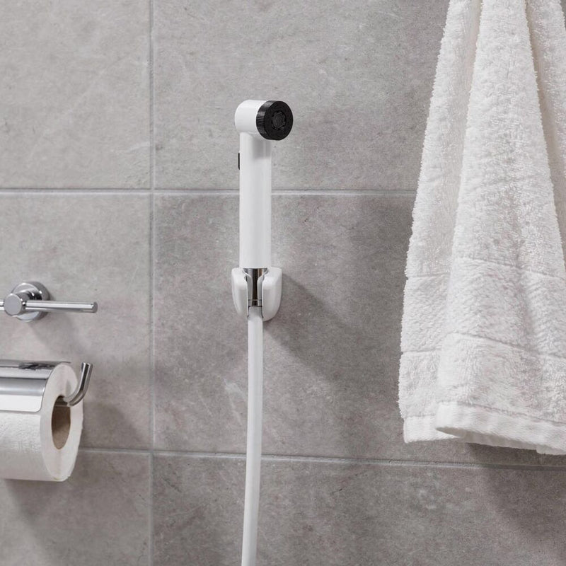 MILANO | Hana Shattaf Set White Modern Handheld Bidet Spray Durable ABS Material Sleek Bathroom Hygiene Solution | 140200100267
