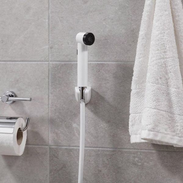 MILANO | Hana Shattaf Set White Modern Handheld Bidet Spray Durable ABS Material Sleek Bathroom Hygiene Solution | 140200100267