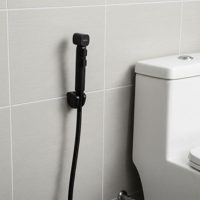 MILANO | Pelican Shattaf Matt Black Stylish Handheld Bidet Spray Durable Matte Finish Comfortable Grip Bathroom Hygiene | 140200100269
