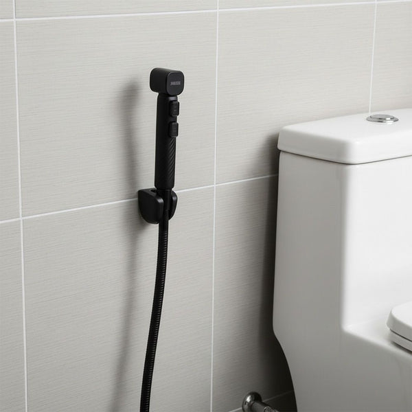 MILANO | Pelican Shattaf Matt Black Stylish Handheld Bidet Spray Durable Matte Finish Comfortable Grip Bathroom Hygiene | 140200100269