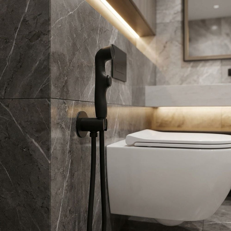 MILANO | Plus Telephone Shattaf Set Matt Black | 140200100288