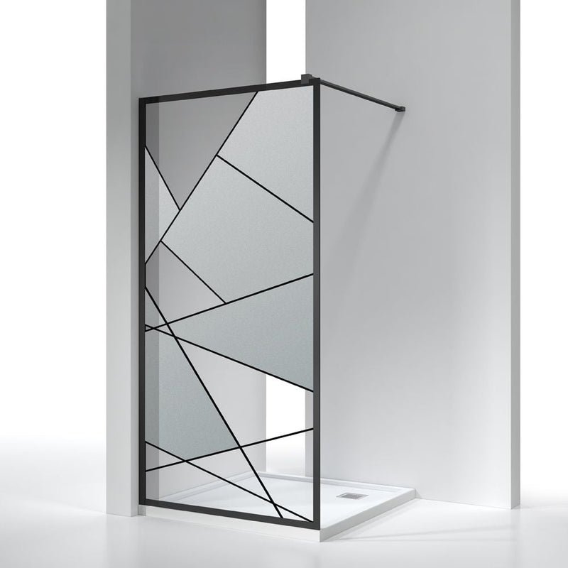 MILANO | Shower Partition Black+Silk Print 1000*2000 Made In China | 140300600082