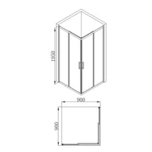 MILANO | Shower Cubicle - 900*900*1950 cm - Matt Black | 140400100196