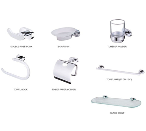 MILANO | Ruby Bathroom Accs 6900 Series-7 Pc Gift Set | 140400500203