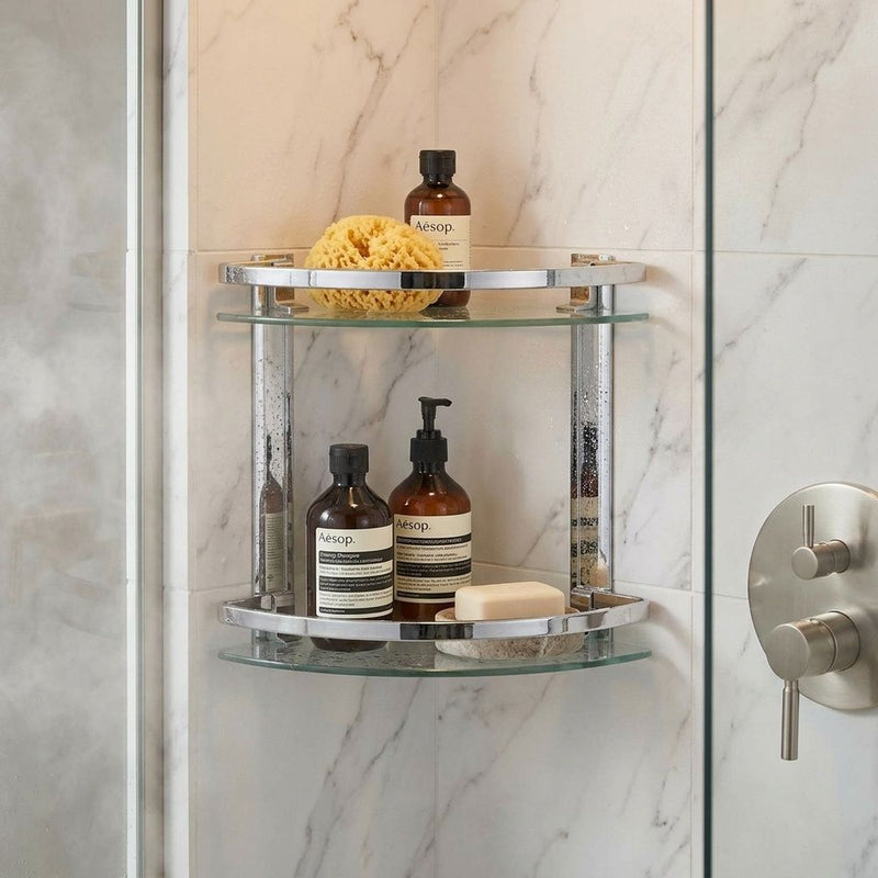 MILANO | Glass Corner Shelf Two Layer | 140400500626