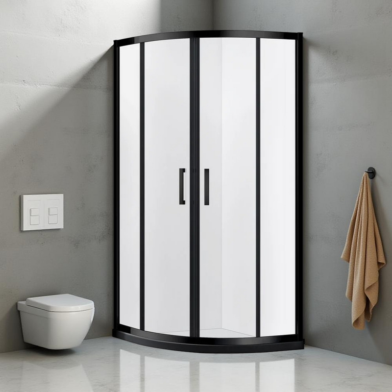 MILANO | Shower Cubicle  900*900*1950 Matte Black Bb-4S Quadrant Made In China | 140400501192