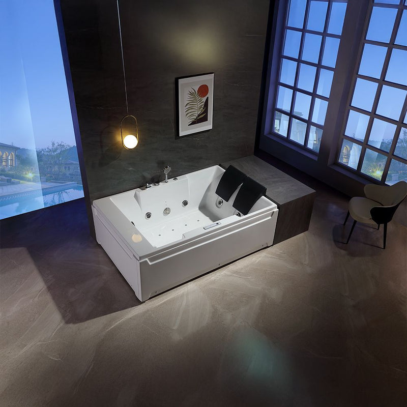 MILANO | Don Plus Massage Bath Tub with Digital Control Panel & Air Bubble Therapy Luxury Whirlpool Spa Tub for Ultimate Relaxation & Home Bathroom Spa L184 x W130 x H70 cm White | 140400800099