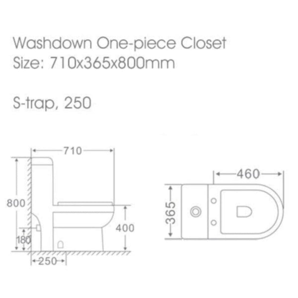 MILANO | Wc Model No:98C S-Trap Black 250Mm | 140500100646