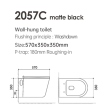 MILANO | Wall Hung Wc Model 2057C Matt Black | 140500100658