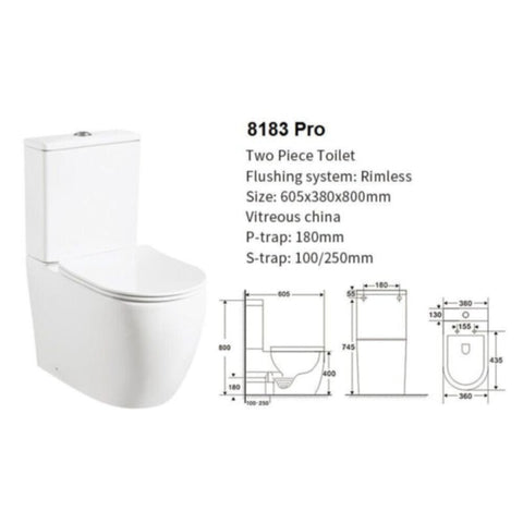 MILANO | Wc 2062 Pro P-Trap Two Piece White 605*380*800 | 140500100692