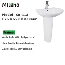 MILANO | American Model Kn-418 Wash Basin With Ped White | 140500200002