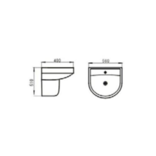 MILANO | Wall Hung Wash Basin On-0013 White | 140500200364