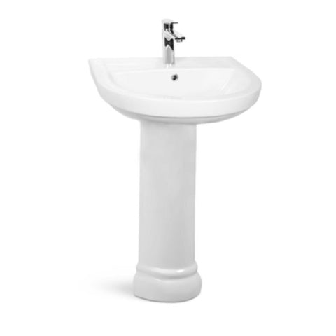 MILANO | Wash Basin W/Ped On-0013 White | 140500200650