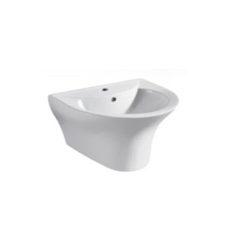 MILANO | Wall Hung Wash Basin Single Mould 8511 - 565x470X380mm- White Round | 140500200812