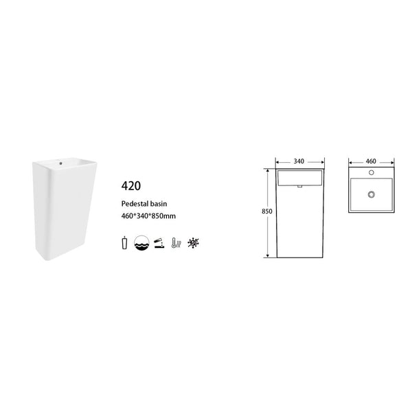 MILANO | Ceramic Tall Basin 420 | 140500201030