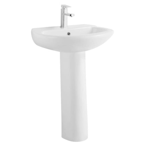 MILANO | Wash Basin W/Pedestal 189 -R White | 140500201135