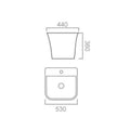 MILANO | Wall Hung Wash Basin 505X465X395Mm - 629 | 140500201149