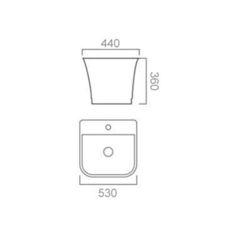 MILANO | Wall Hung Wash Basin 505X465X395Mm - 629 | 140500201149