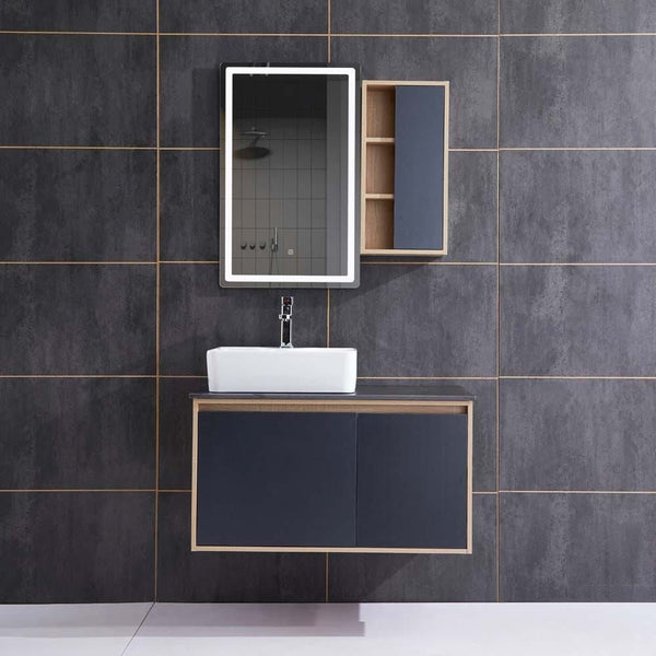 MILANO | Queen Vanity with Mirror & LED Slide Cabinet | 140500201175