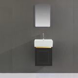 MILANO | Toni Vanity Model No.Hs16350 With Led Mirror Cabinet Ceramic Basin 410*410*550Mm 2Cnts Set | 140500201262