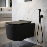 MILANO | Plus Wc Wallhung Rimless Uf Cover P Trap 180Mm H832B Matt Black | 140502201372