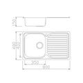 MILANO | Kitchen Sink Bl-834B - 800X480X160 Mm - Inset | 140700100044