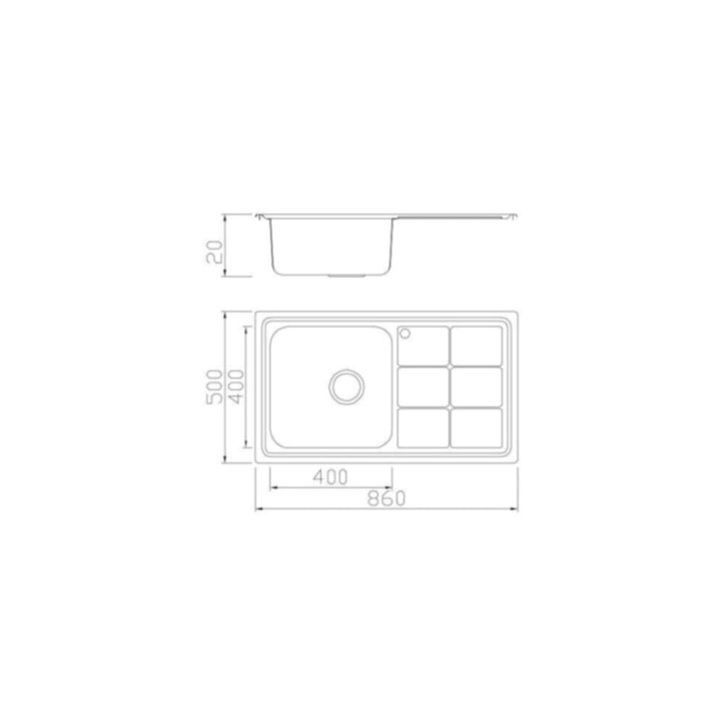 MILANO | SS Kitchen Sink Bl-890 High Grade Inset Sb/Sd - Milano | 140700100060